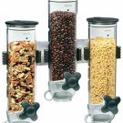 Zevro KCH-06139 Indispensable SmartSpace Wall Mount Triple Dry-Food Dispenser