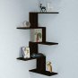 RANK Modern 5-Tier Floating Corner Shelves Wall Mounted Display Organizer Storag