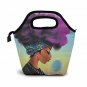 Reusable Lunch Bag, Purple Hair African Women Insulated Neoprene Tote Bag Organi