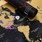 MyNewLands Gold Scratch Off World Map Wall Poster with US States and Flags, 17x2
