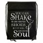 Beach Shake Sand Black & White Denier Nylon Drawstring Style Gym Sling Tote Bag