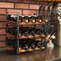 X-cosrack Rustic 3 Tier Stackable Wine Rack Freestanding 12 Bottles Organizer Ho