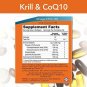 NOW Supplements, Krill & CoQ10, Phospholipid-Bound Omega-3, Heart Support*, 60 S