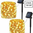 Brizled Solar String Lights, 2 Pack 39.37ft 120 LED Solar Fairy Lights Warm Whit