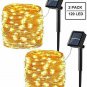 Brizled Solar String Lights, 2 Pack 39.37ft 120 LED Solar Fairy Lights Warm Whit