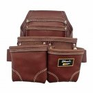 Leather Gold Nail Pouch | Leather Tool Pouch 3350DP, 5 Pockets, Brown, Oil-Tanne