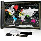 Scratch Off Map of The World in Rainbow Colors with USA Labeled and Accessories|