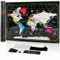 Scratch Off Map of The World in Rainbow Colors with USA Labeled and Accessories|