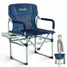 iClimb Heavy Duty Compact Camping Folding Mesh Chair with Side Table and Handle…