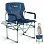 iClimb Heavy Duty Compact Camping Folding Mesh Chair with Side Table and Handle…