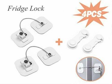 Refrigerator Lock Fridge Lock with Keys Freezer Lock & Child Safety Cabinet 4pcs