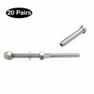 20 Pairs TimeTalks Stainless Steel Threaded Terminal Stud Ends and Stemball Swag
