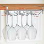 FANGSUN Adjustable Wine Glass Rack, Storage Stemware Holder Under Shelf 3 Rows O