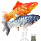 Malier 2 Pack Electric Fish Cat Toy, Realistic Plush Moving Wagging Fish Cat Toy