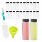 Empty PET Plastic Juice Bottles - Pack of 20 Round Reusable Clear Disposable Mil