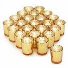 Gold Votive Candle Holder Set of 24 ,HabiLife Mercury Glass Tealight Candle Hold