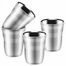 Stainless Steel Tumbler Set of 4, Beasea 8 oz Double Wall Stainless Steel Cups,