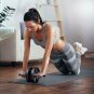 Amonax Ab Wheel Roller with Large Knee Mat for Core Abs Rollout Exercise. Double