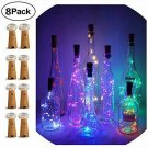 LoveNite Wine Bottle Lights with Cork, Battery Operated 15 LED Cork Shape Silver