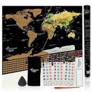 ShrewdYard Large Scratch Off Map Of The World With Scratchable US States And Cou