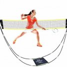 Jingchen Portable Badminton Net Set with Stand Carry Bag, Folding Volleyball Ten