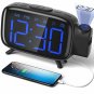 ELEHOT Projection Alarm Clock, FM Radio Alarm Clock, Digital Clock with Power Ad