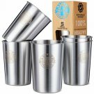 Stainless Steel Cups 10oz (Pack of 5) Great for Kids - Metal Drinking Glasses -