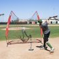 GoSports 7' X 7' Baseball & Softball Practice Hitting & Pitching Net with Bow Fr