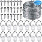 EAONE Picture Hanging Kit, Including Picture Hanging Wire (100 Feet) and 70 Piec