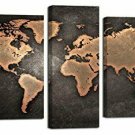 Ardemy Canvas Art Painting Antique Abstract World Map 5 Pieces Giclee Prints, Wa