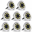 INCX Solar Ground Lights, 8 LED Garden Lights Solar Powered,Disk Lights Waterpro