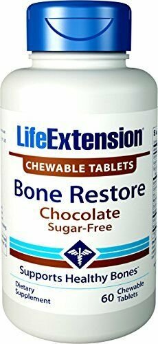 Life Extension Bone Restore 60 Chewable Tablets (Sugar-Free Chocolate)