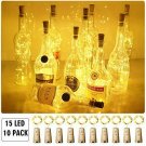 Aluan Wine Bottle Lights with Cork Christmas Lights 15 LED 10 Pack Fairy Lights