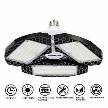 LED Garage Lights, Deformable LED Garage Ceiling Light 7200 Lumens, CRI 80 Shop