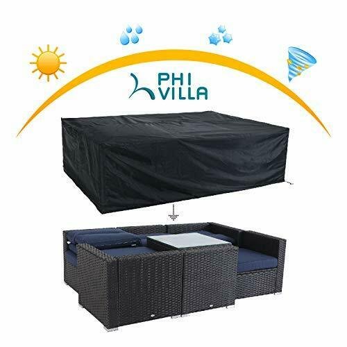 PHI VILLA Outdoor Patio Sofa Covers, Waterproof Outdoor Furniture Cover