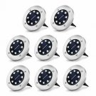Solar Ground Lights Outdoor with 8 LED Lamp Beads - Solar Disk Lights Waterproof