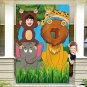 Jungle Animals Decorations Birthday Party Prop, Large Fabric Jungle Backdrop Pho