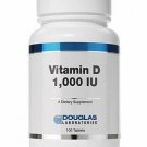 Douglas Laboratories Vitamin D 1000 IU Vitamin D3 Health Supplement 100 Tablets