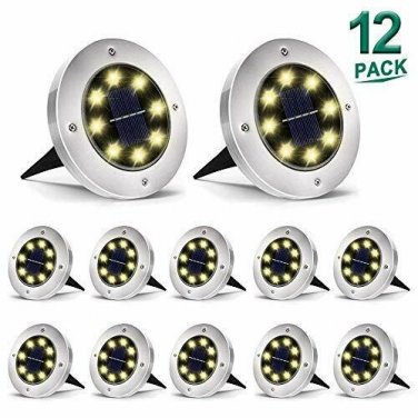 Aogist Solar Ground Lights,8 LED Solar Lights Outdoor Disk Lights Garden Lights