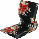 Oriental Furniture Tatami Meditation Backrest Chair - Black & Red Hibiscus
