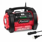Tire Inflator Air Compressor, 12V DC / 110V AC Dual Power Tire Pump with Inflati
