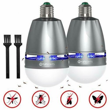 YUNLIGHTS Bug Zapper Light Bulb, 2 Pack 2 in 1 UV LED Mosquito Killer Lamp - Ele