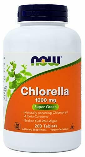 Now Chlorella Tablets,1000mg, 200 Tabs - Premium, Non-GMO Microalgae - Green Sup