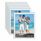 Icona Bay 8x10 Picture Frames (White, 6 Pack), Beautifully Detailed Molding, Pic