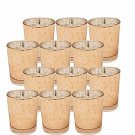 Ms Lovely Rose Gold Mercury Glass Votive Tealight Candle Holders - Set of 12-2.5