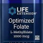 Life Extension Optimized Folate, 180 Veg Tablets, L-Methylfolate 5-MTHF 1000 mcg