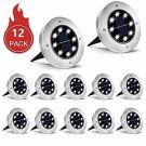 INCX Solar Ground Lights, 12 Packs 8 LED Solar Garden Lamp Waterproof In-Ground