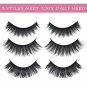 Natural Fake Eyelashes Set - 3D Cross False Eyelashes Pack 15 Pairs 3 Styles Reu