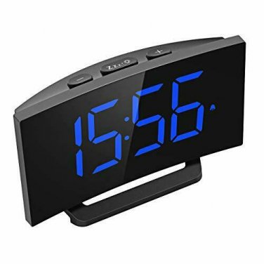 Mpow Digital Alarm Clock, 5'' Curved LED Screen, 6 Brightness, 3 Alarm Sounds, E