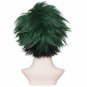 ColorGround Short Fluffy Layered Anime Cosplay Wig (Green/Black)